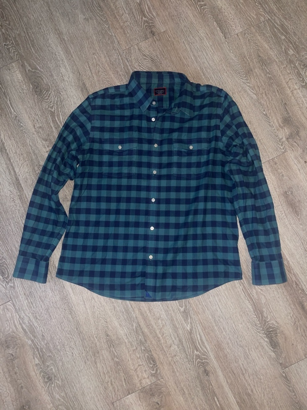 UNTUCKit Green & Navy Plaid Button-Down Shirt slim fit xxl flannel lumberjack